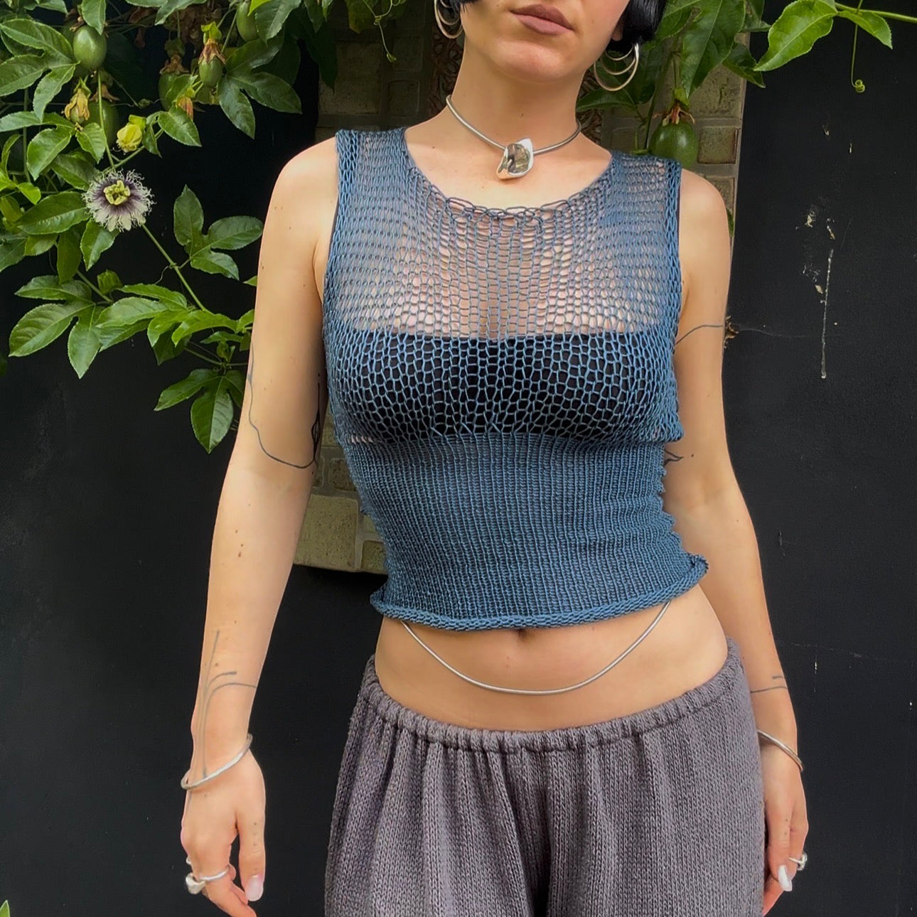 Asterope Knit Crop Tank Top *