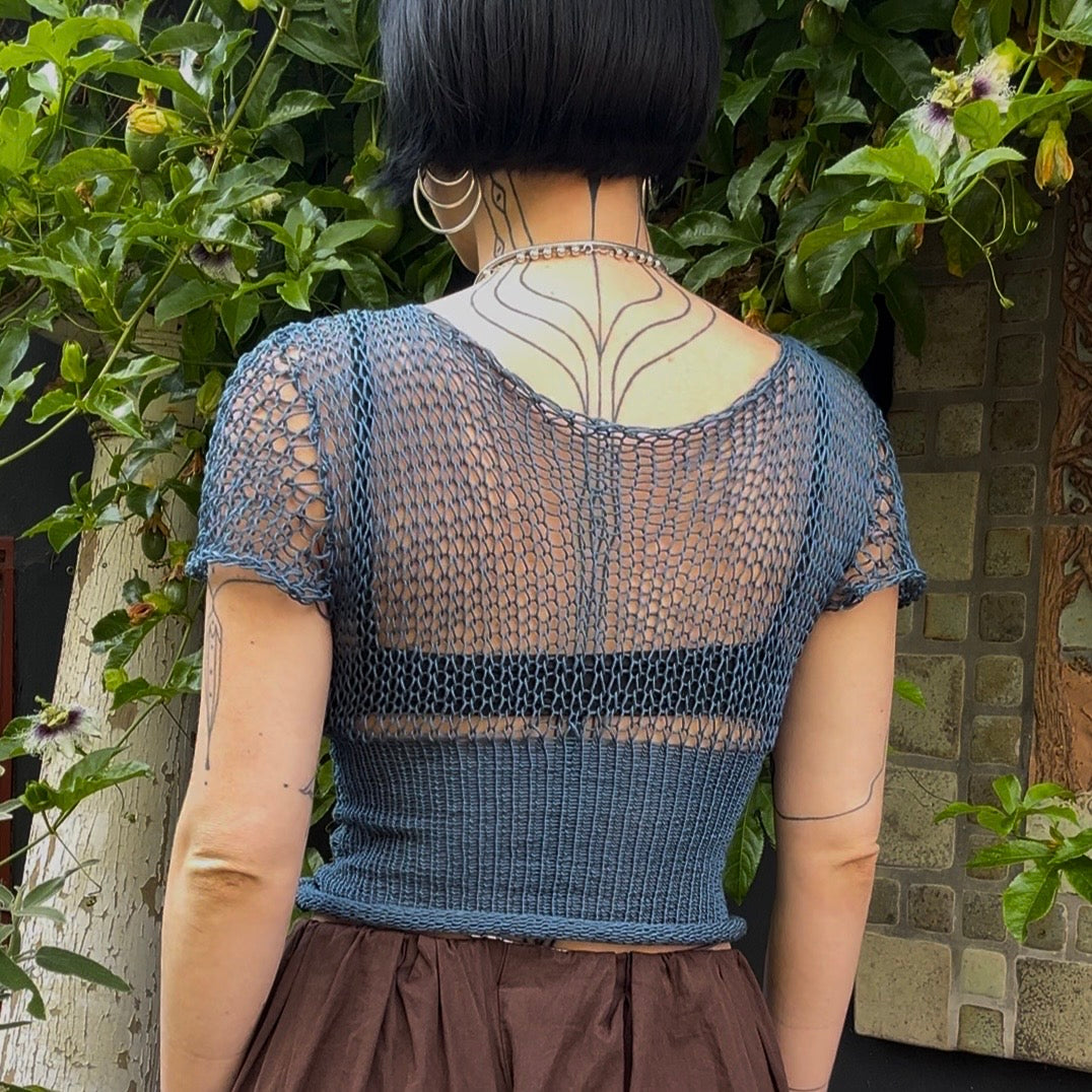 Myscelia Knit Crop Tee Top *