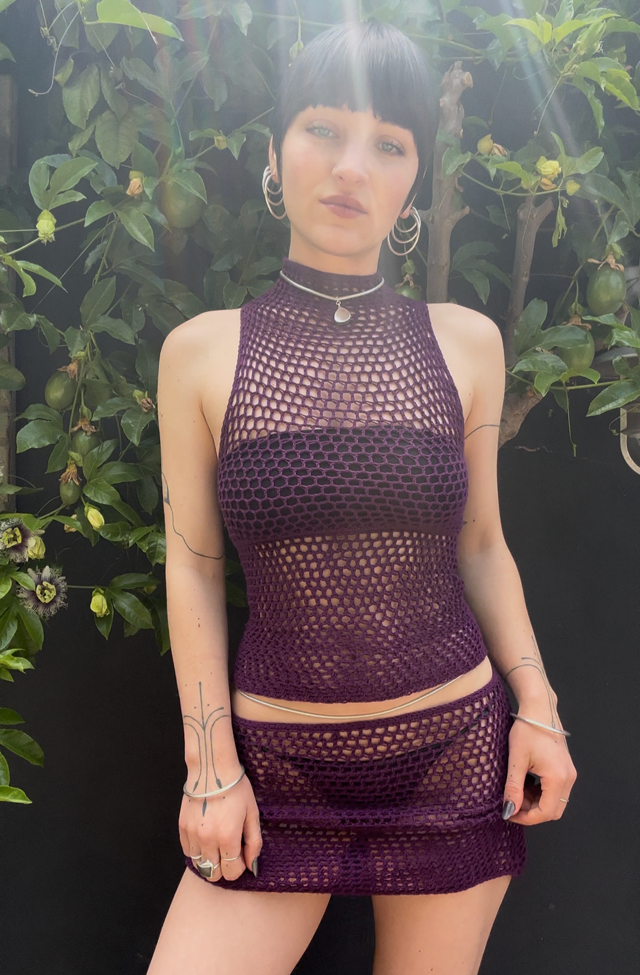Milkweed Mesh Mockneck Top