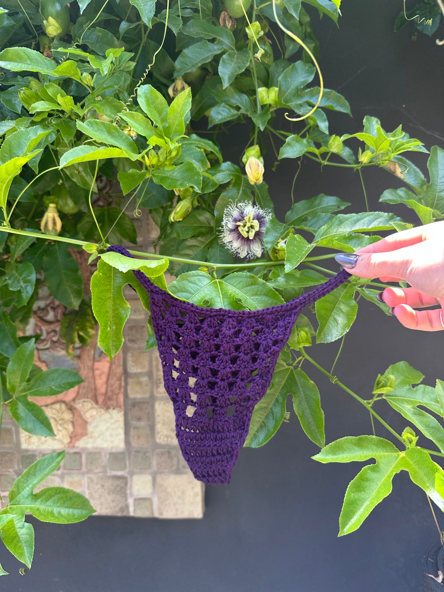 Wisteria Lace Crochet Thong Bottom