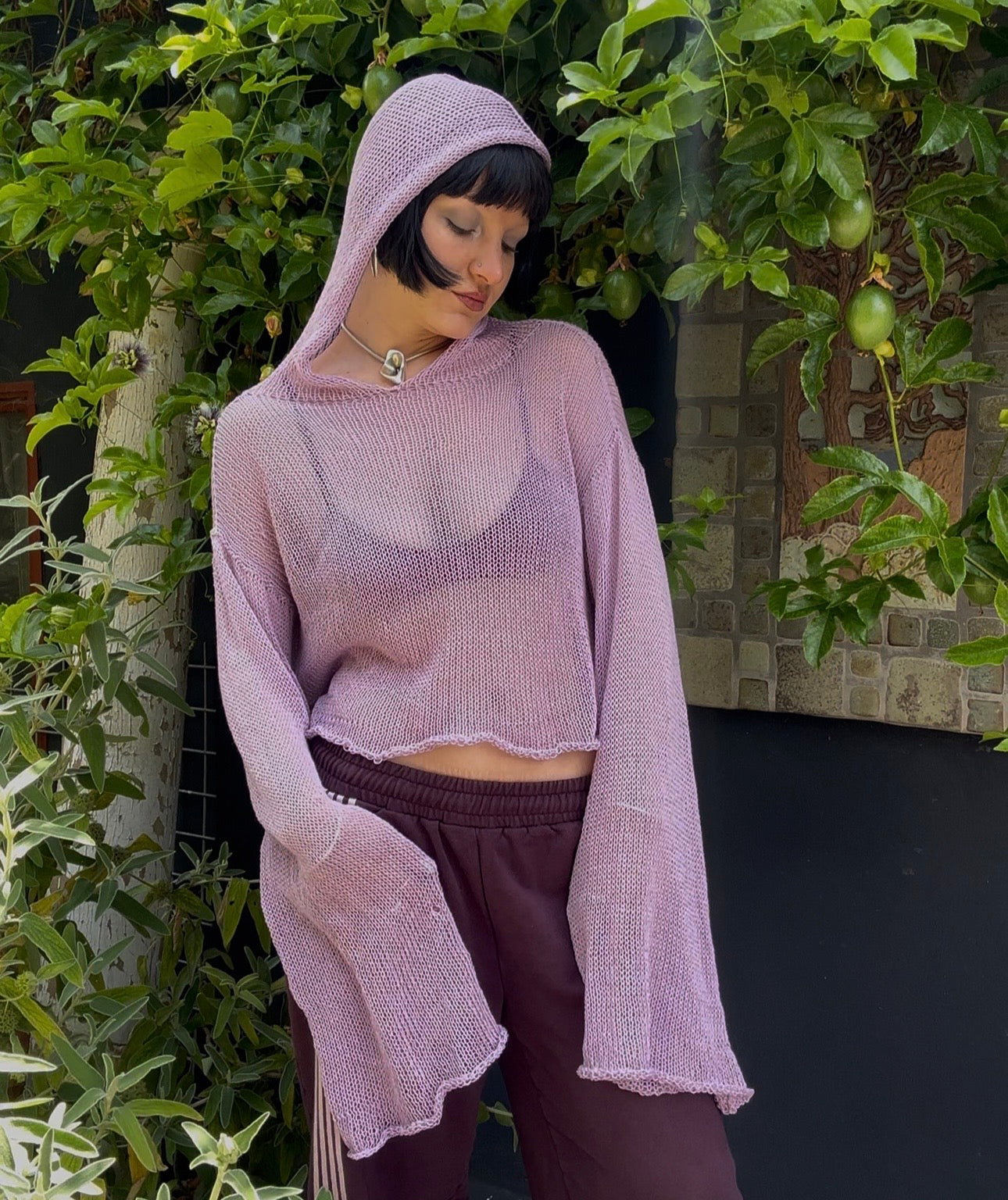 Foxglove Hooded Sweater Top Knitting Pattern