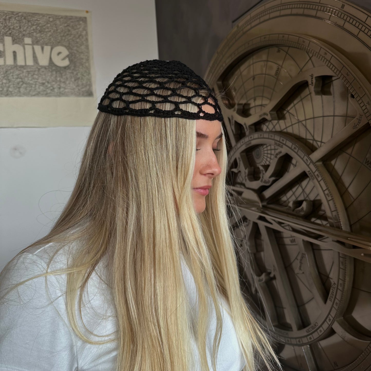 Cyanea Mesh Crochet Scullcap Hat