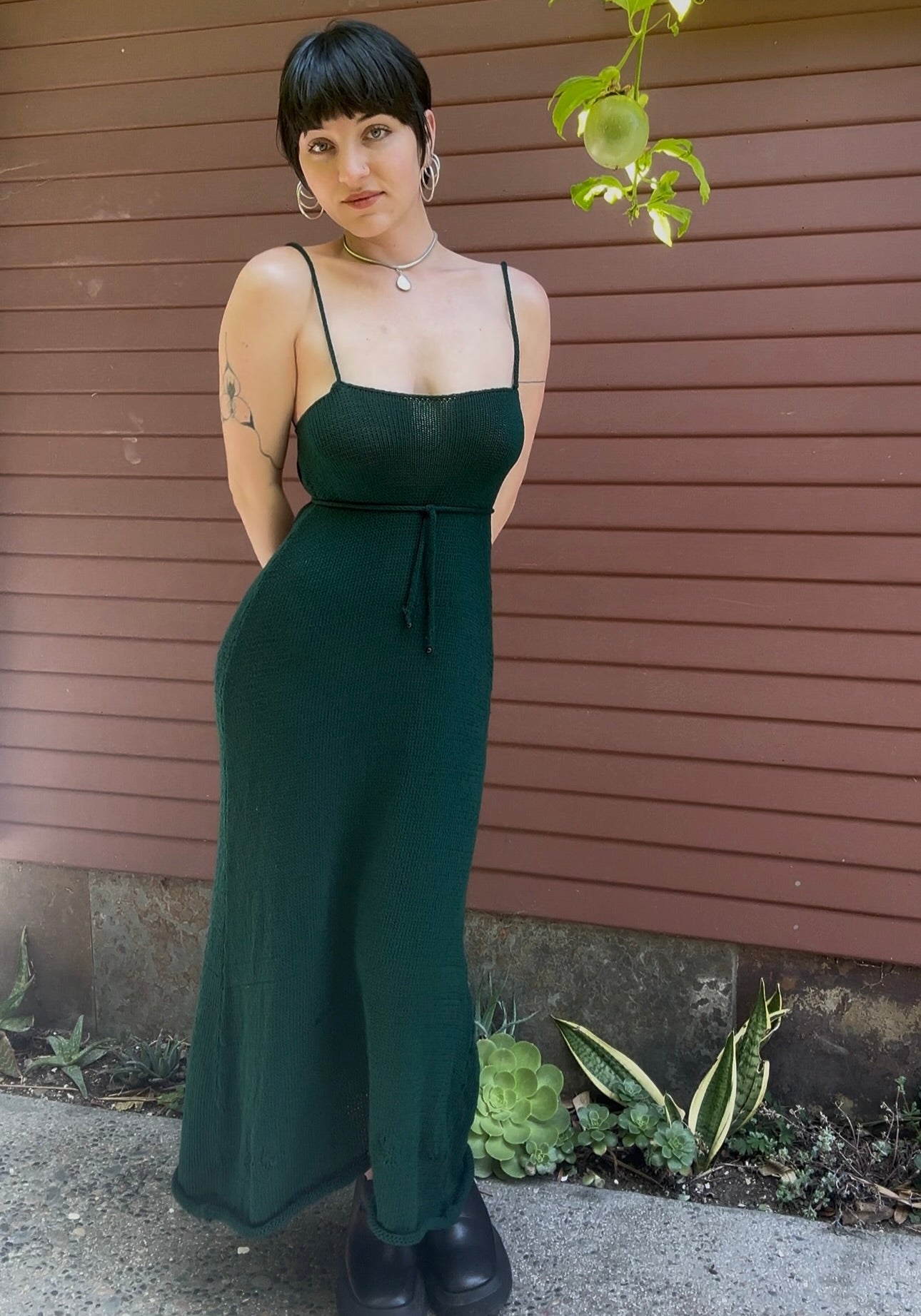 Malachite Knit Maxi Dress