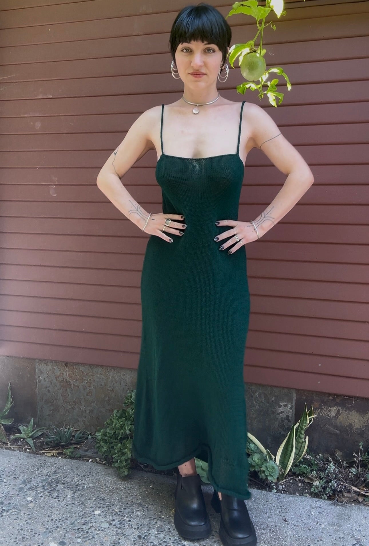 Malachite Knit Maxi Dress