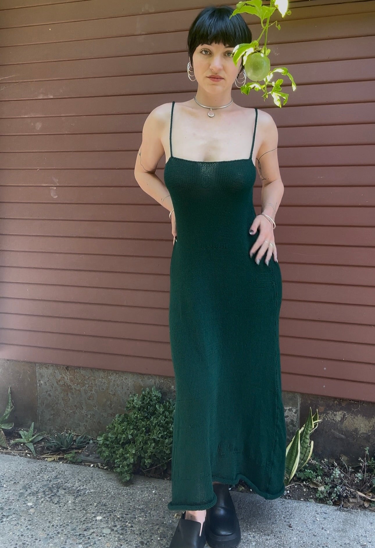 Malachite Knit Maxi Dress