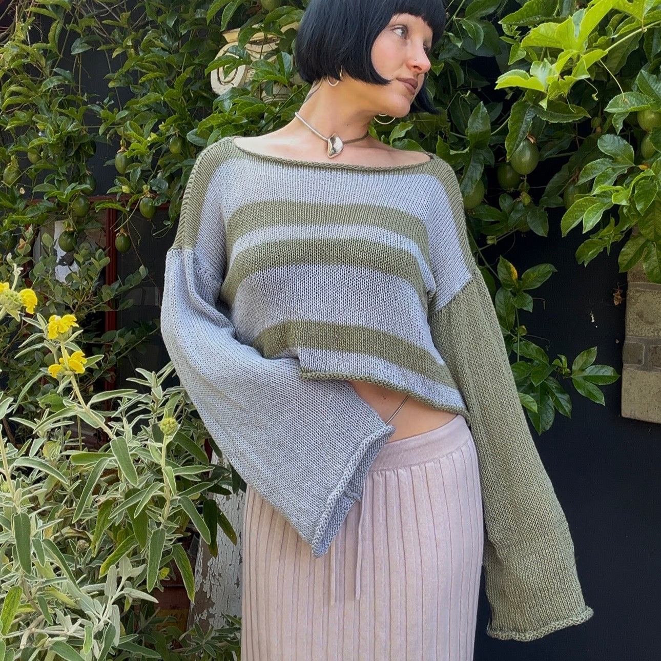 Silgina Striped Sweater Knitting Pattern
