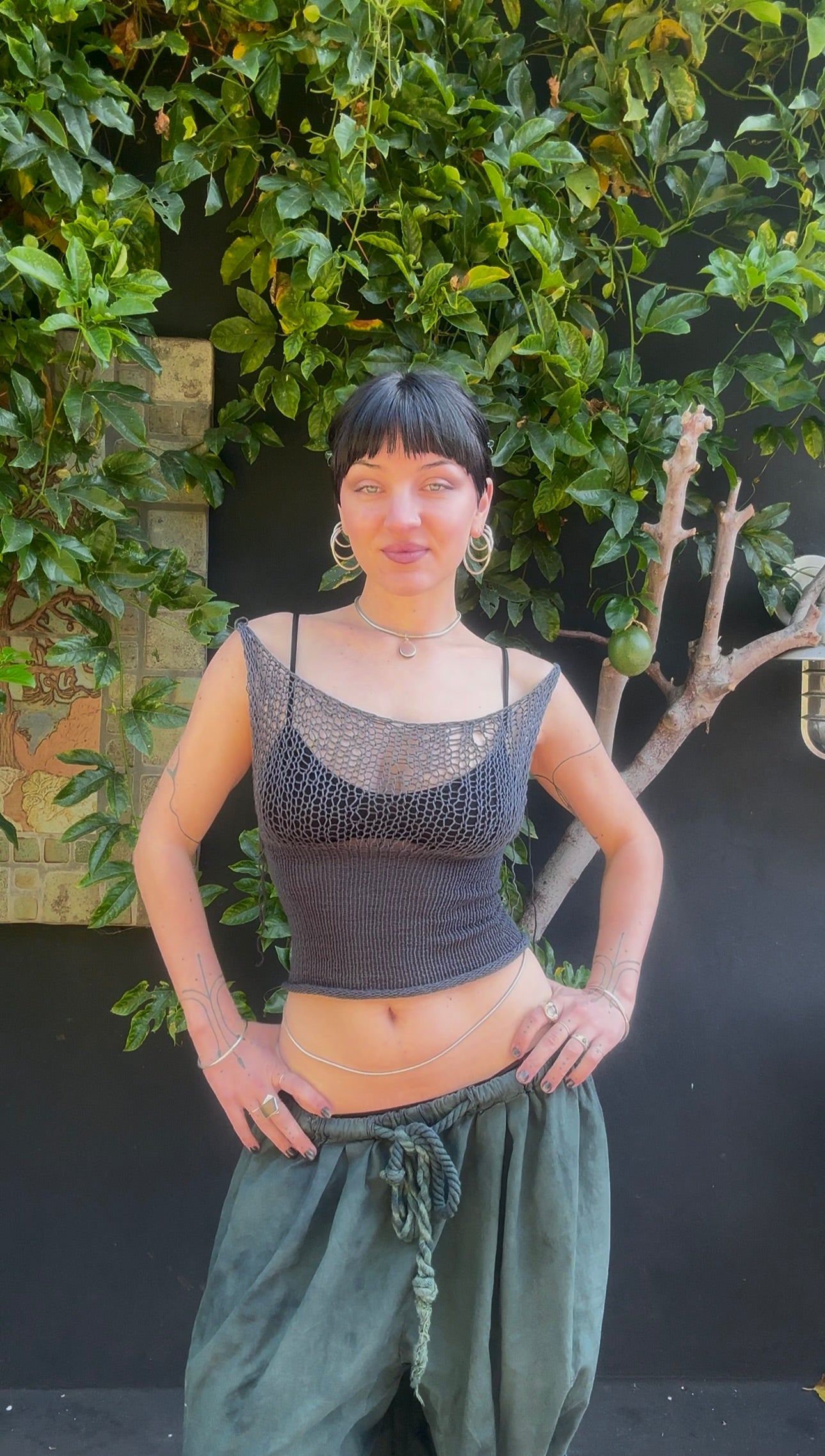 Archimestra Knit Crop Tank Top