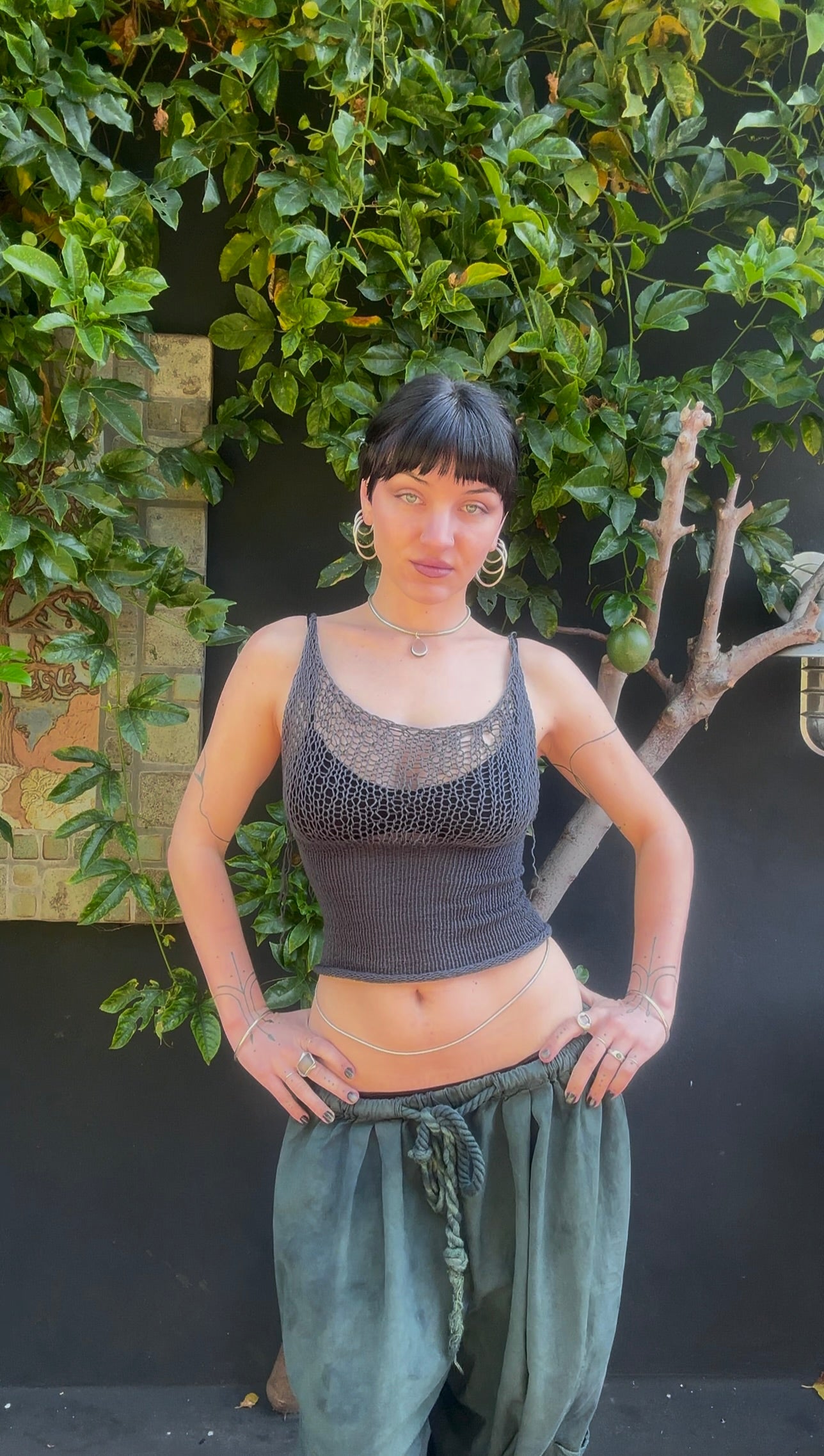 Archimestra Knit Crop Tank Top