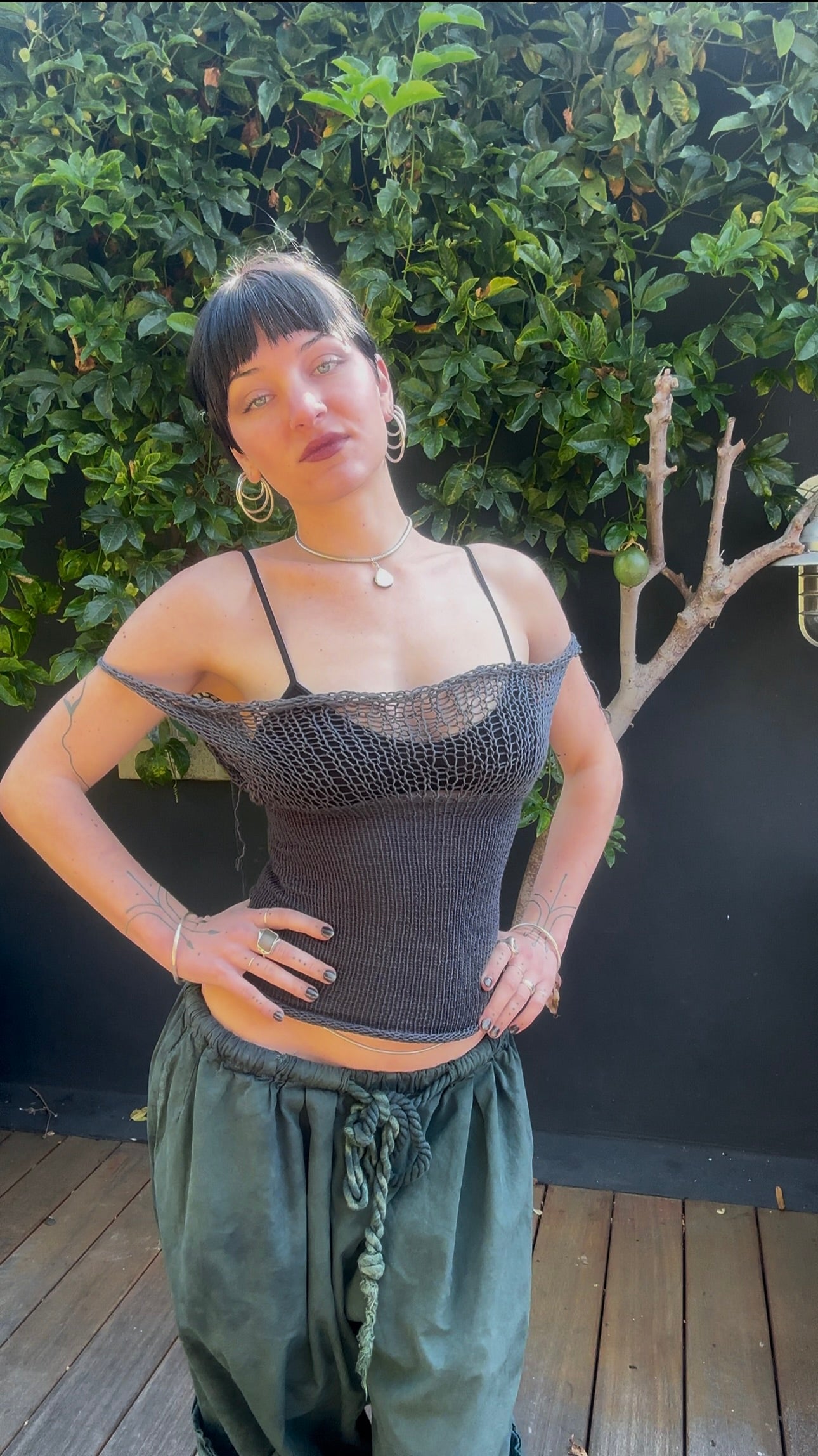 Archimestra Knit Crop Tank Top