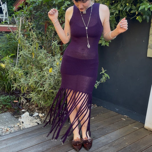 Tiamat High Neck Tassel Dress