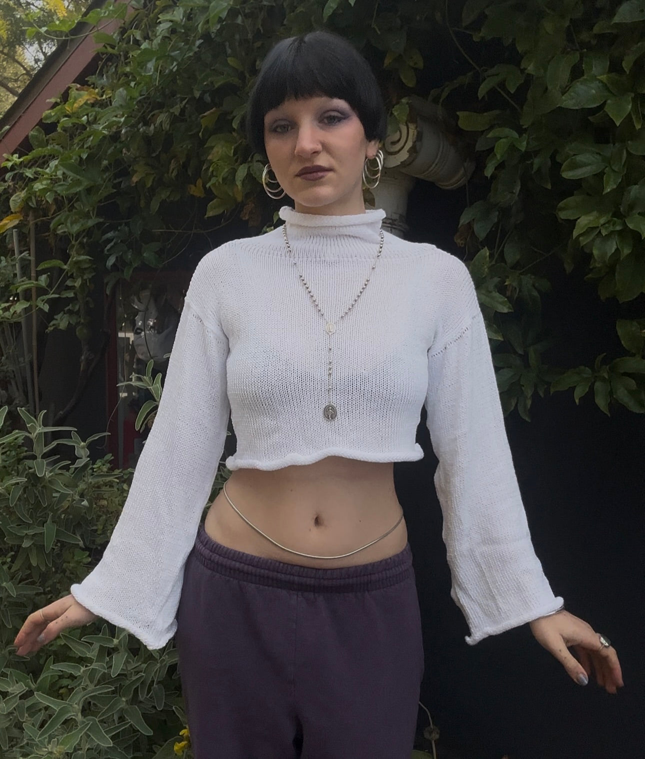 Lapiedra Mockneck Knit Crop Sweater