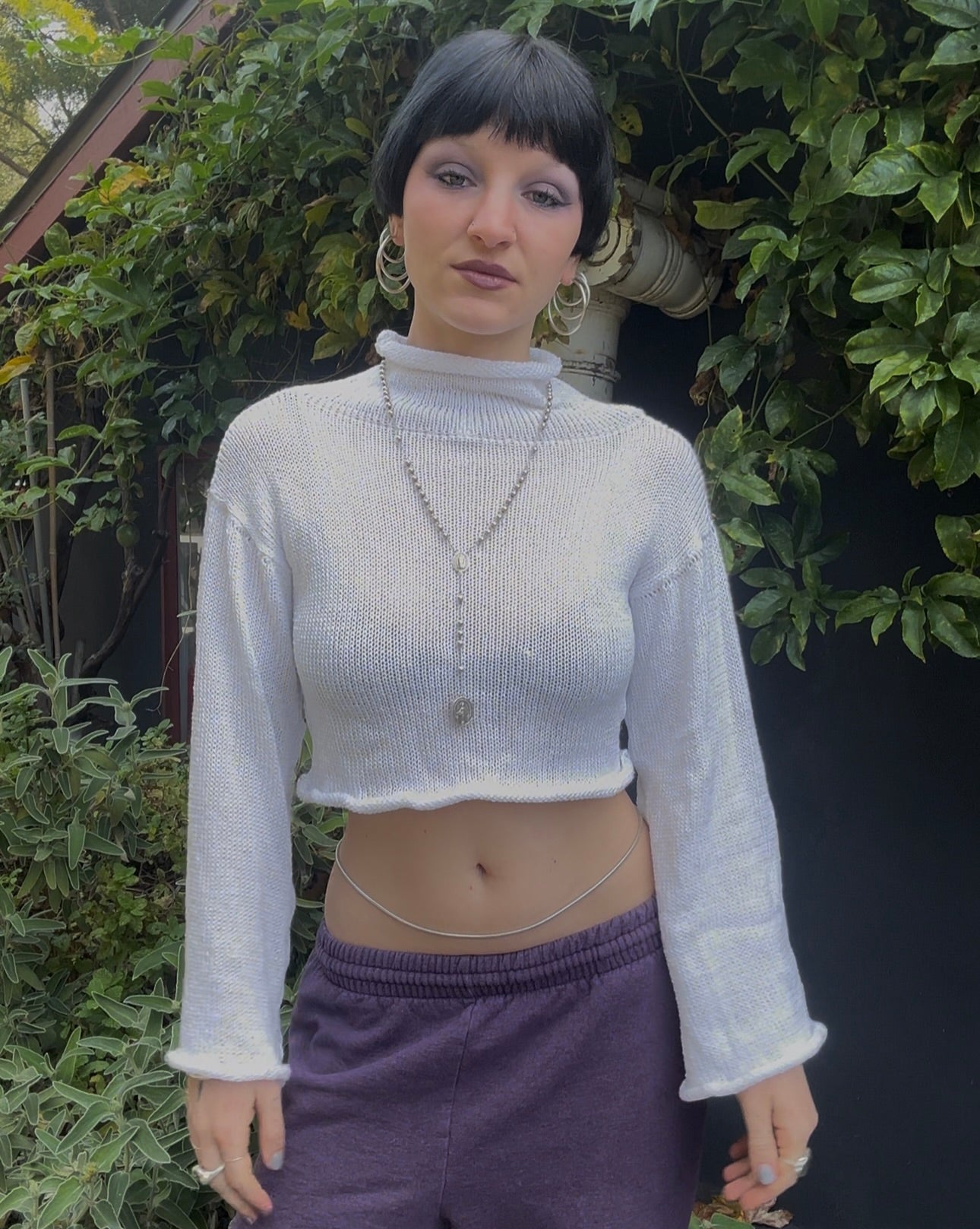 Lapiedra Mockneck Knit Crop Sweater