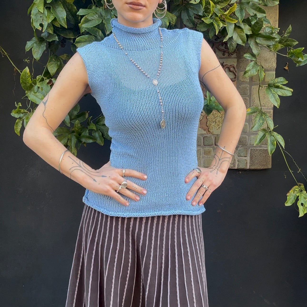 Snowflake Turtleneck Top Knitting Pattern