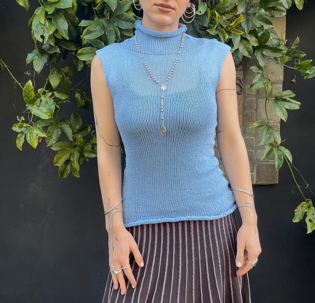 Snowflake Turtleneck Top Knitting Pattern