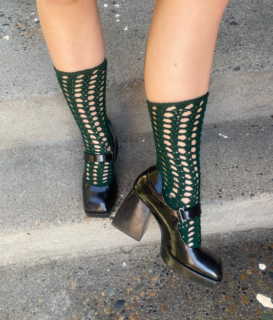Parsley Lace Mid Calf Socks Pattern