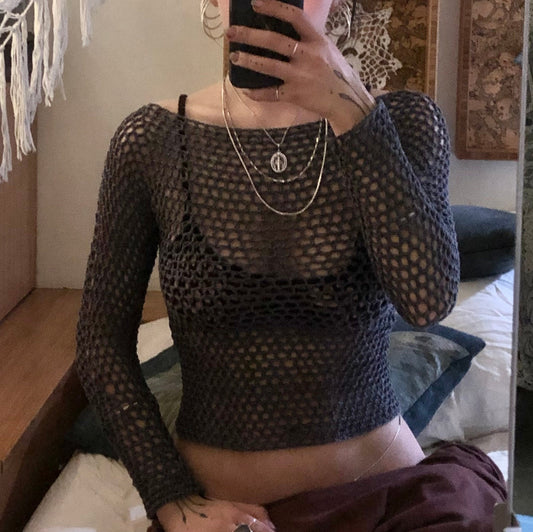 The Estuary Mesh Longsleeve Top Crochet Pattern