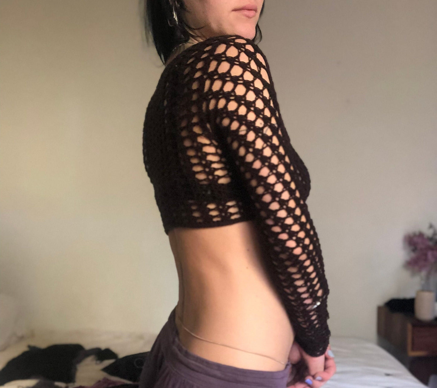The Carob Lace Longsleeve Crop Top Crochet Pattern