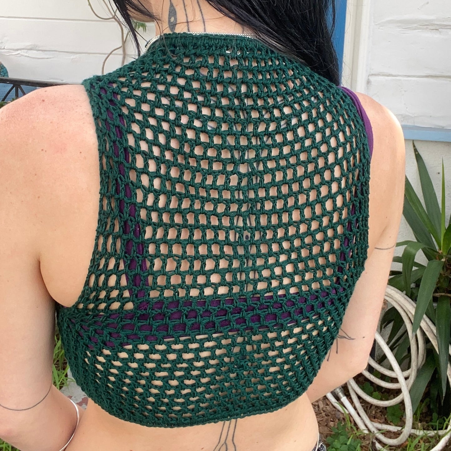 Jade Mesh Crochet Crop Top