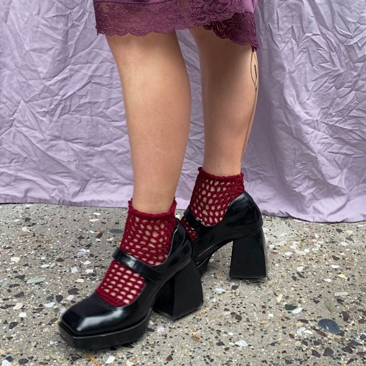 Burdock Mesh Ankle Socks Pattern