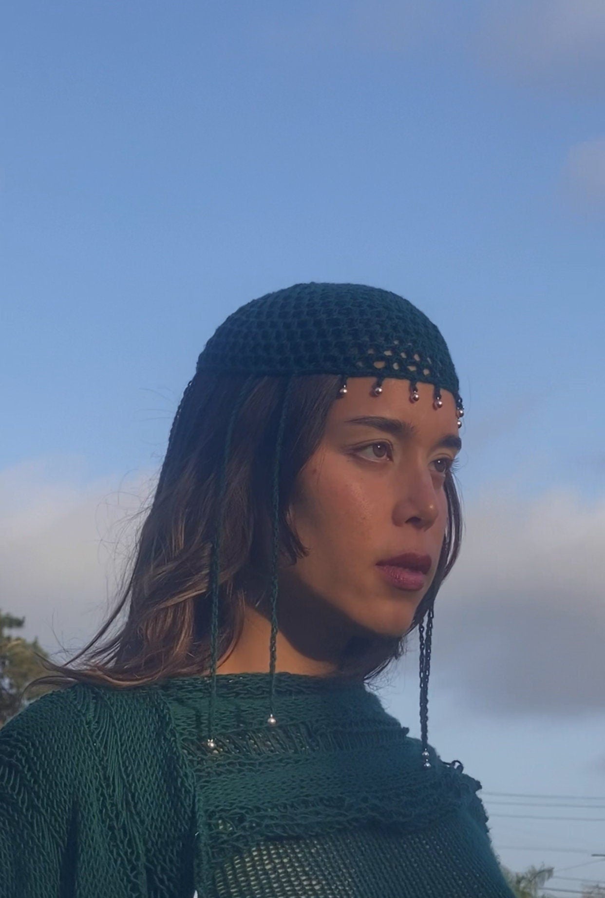 Willow Mesh Crochet Headpiece Hat