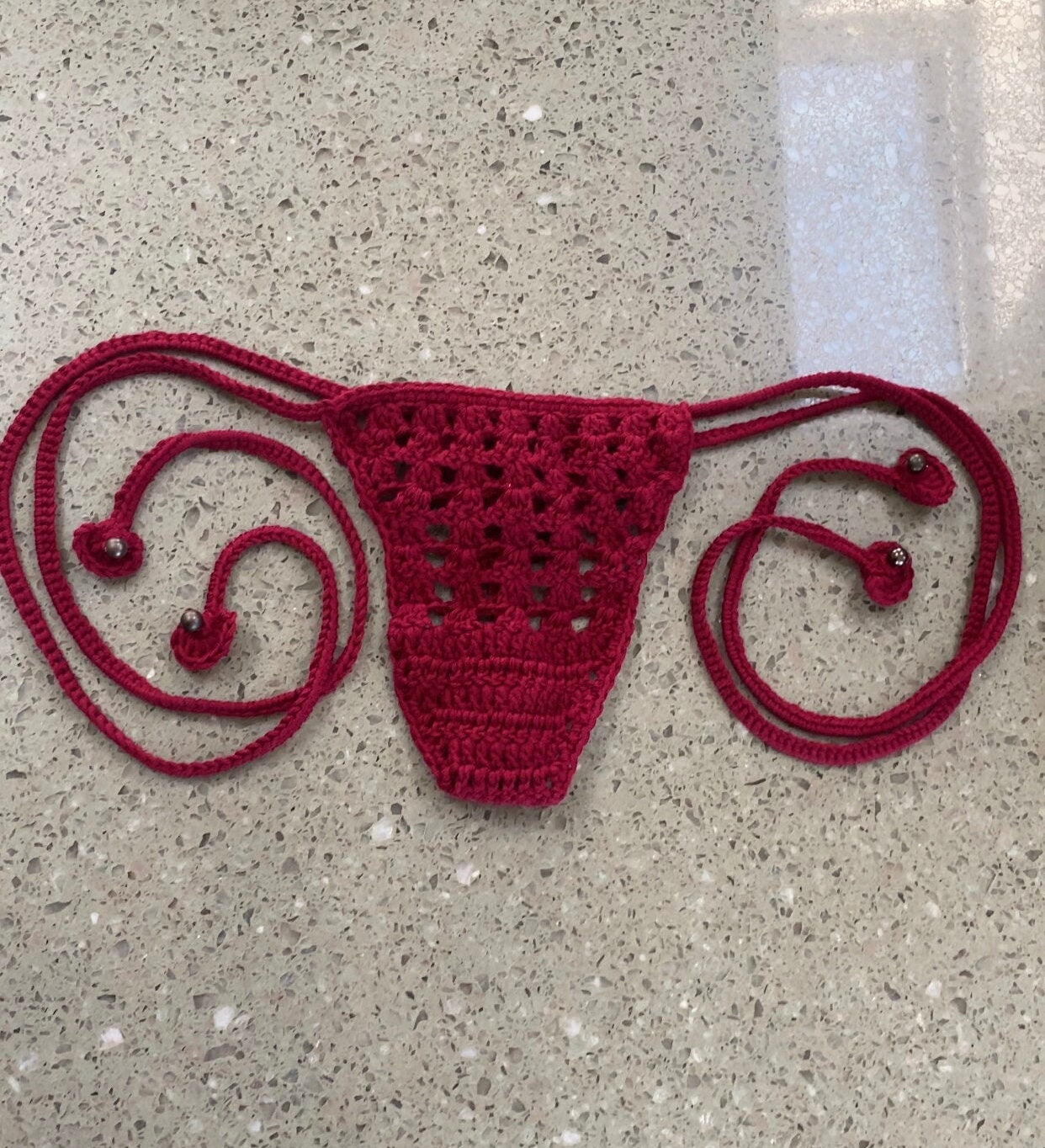 Flora Lace Thong Bikini Bottom Crochet Pattern