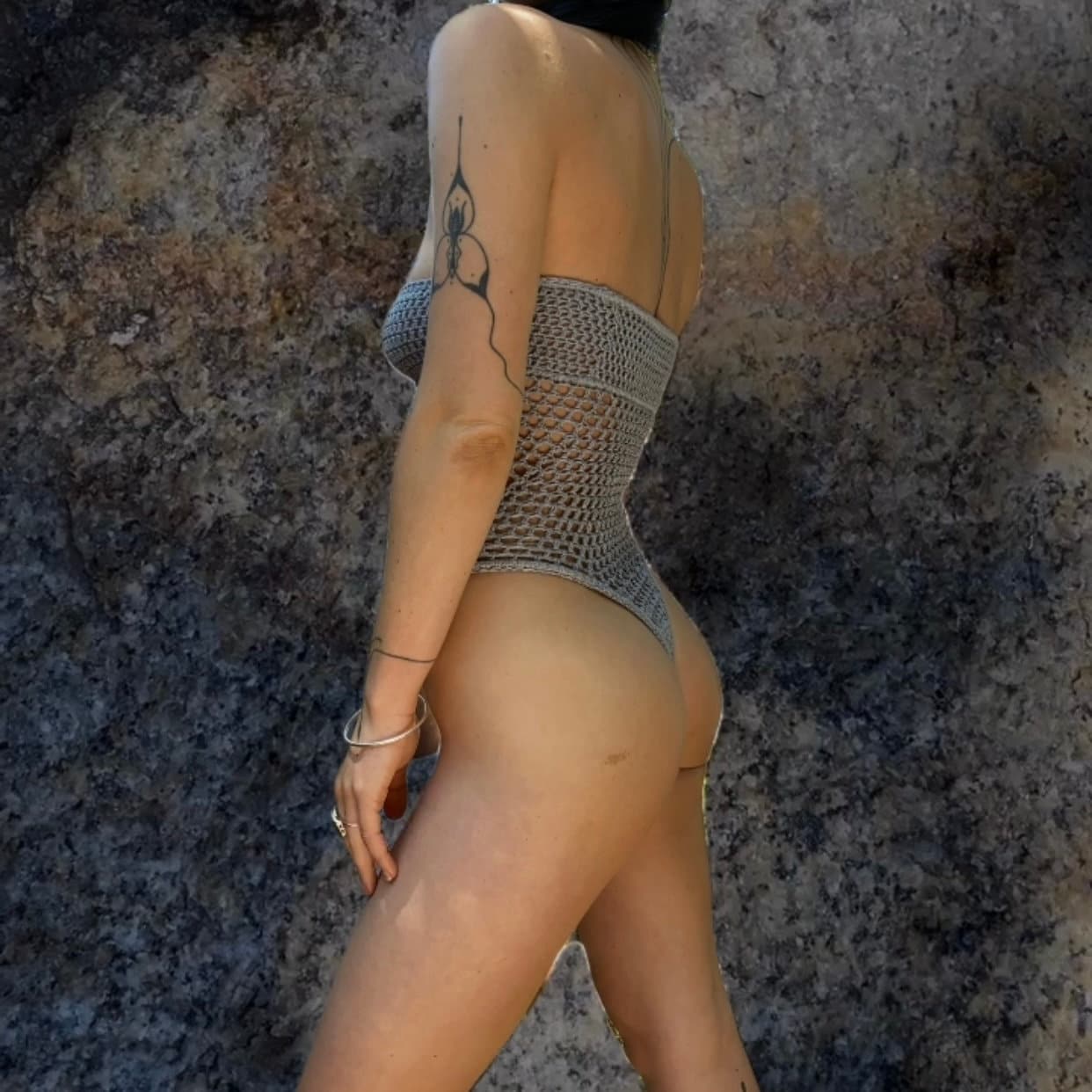 Seastar Mesh Crochet Strapless Bodysuit