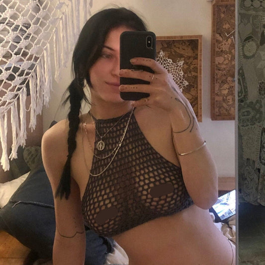 The Kelp Mesh High Neck Bralette Crochet Pattern