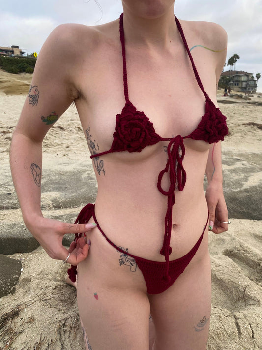 The Rose Micro Bikini Top Crochet Pattern
