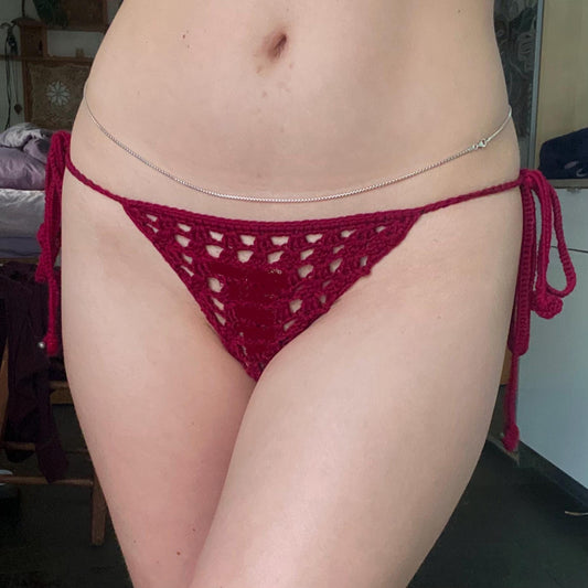 Flora Lace Thong Bikini Bottom Crochet Pattern
