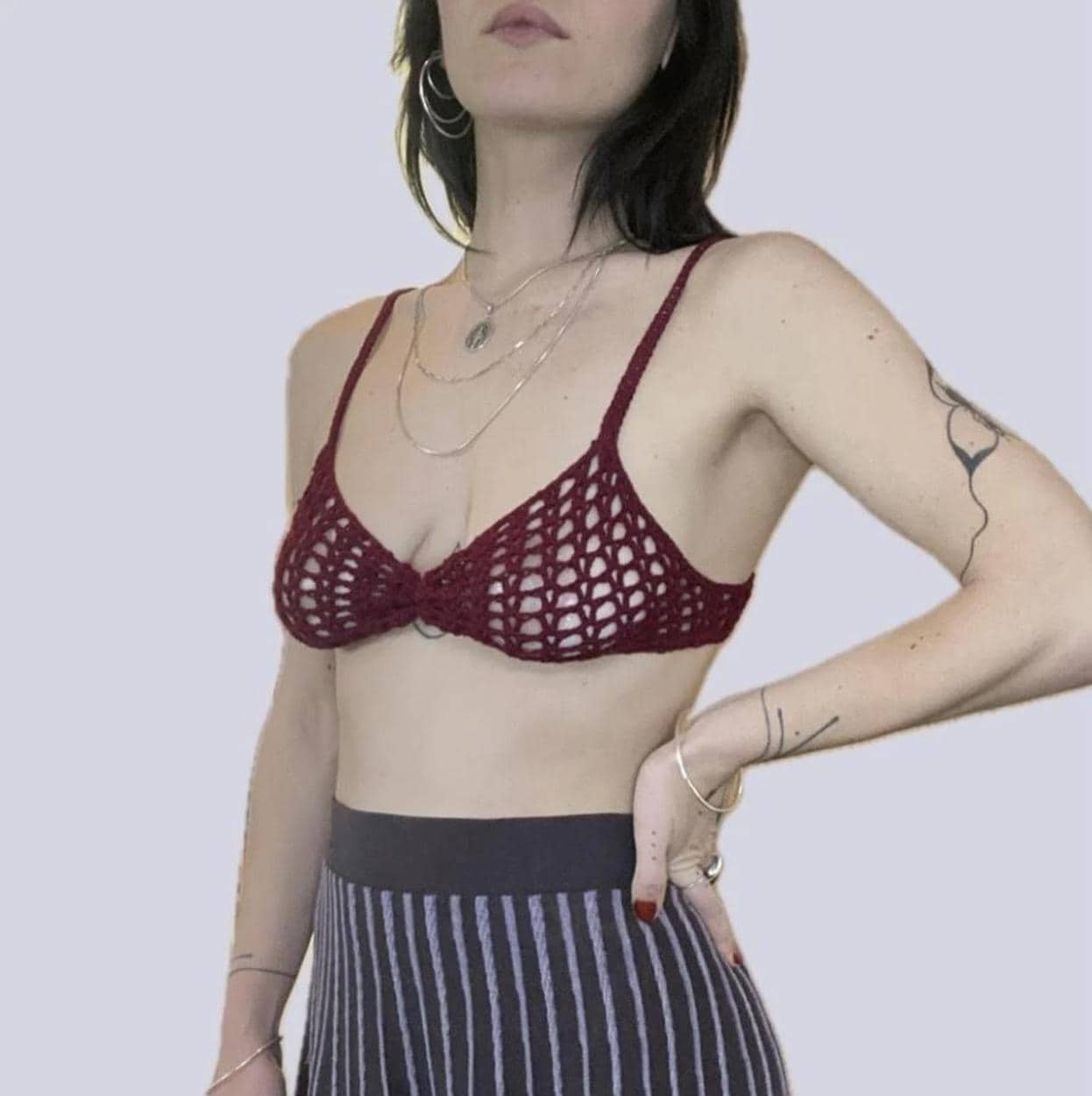 Cherry Heart Lace Bralette Crochet Pattern