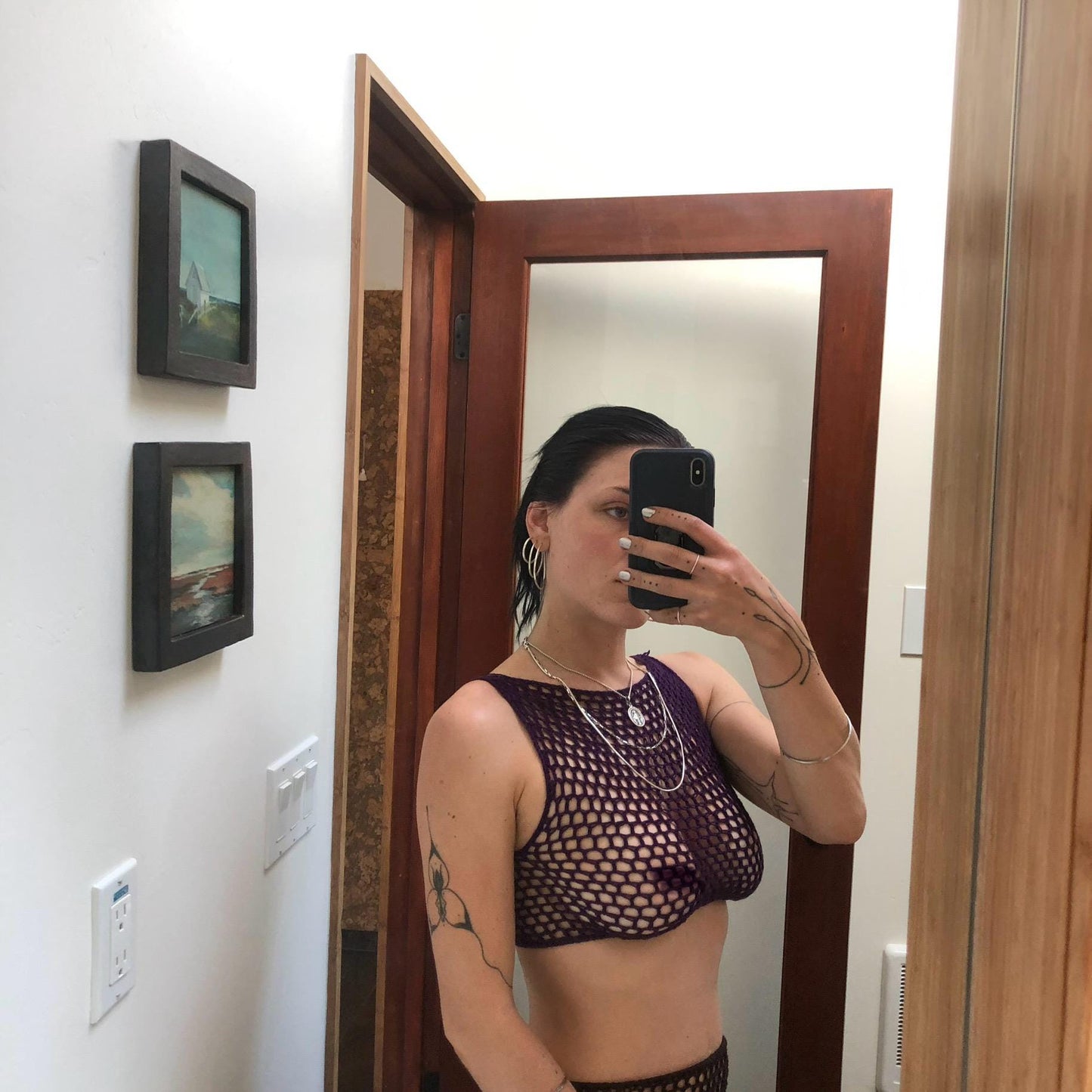 River Mesh High Neck Crop Top Crochet Pattern