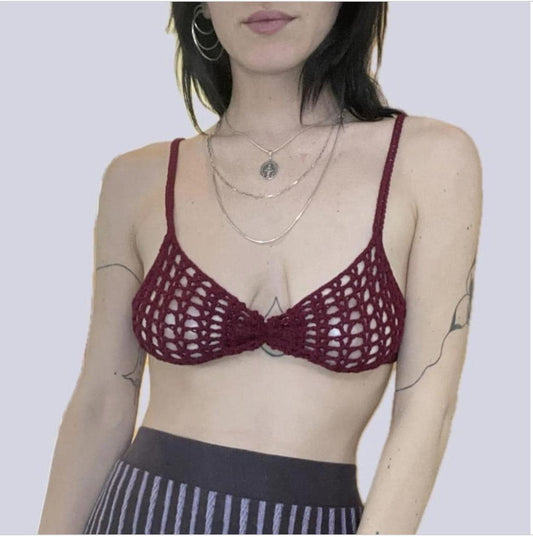 Cherry Lace Crochet Bralette