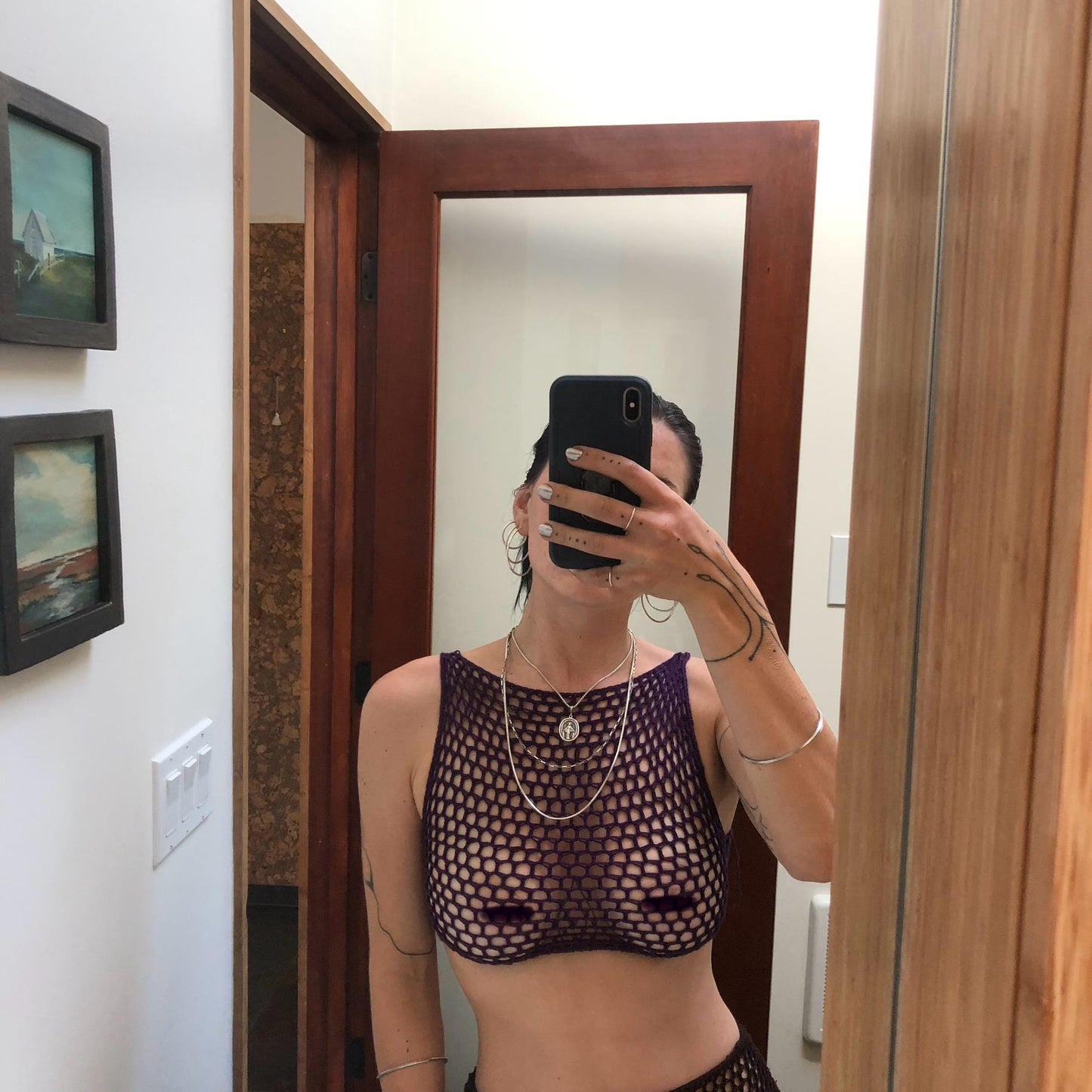 River Mesh High Neck Crop Top Crochet Pattern