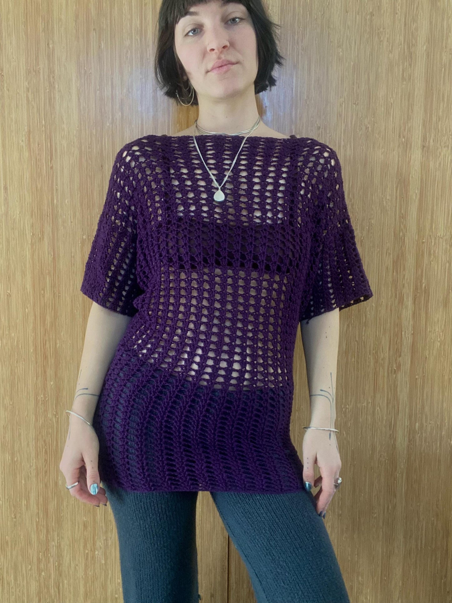 Ginko Lace Short Sleeve Top Crochet Pattern